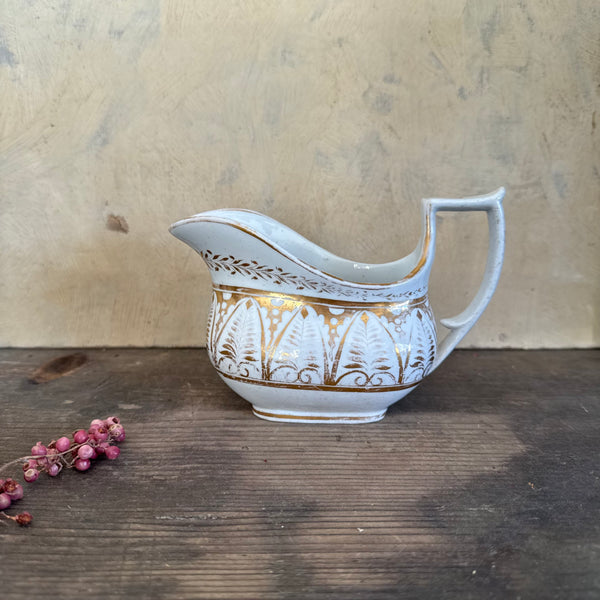 Pretty Antique White and Gold Jug