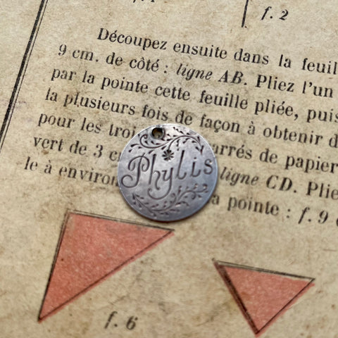 Victorian Phylis Love Token Charm