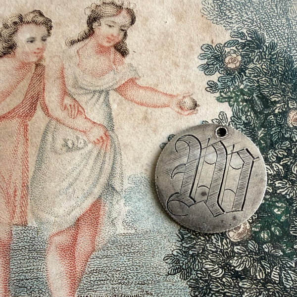 Victorian W Love Token Charm