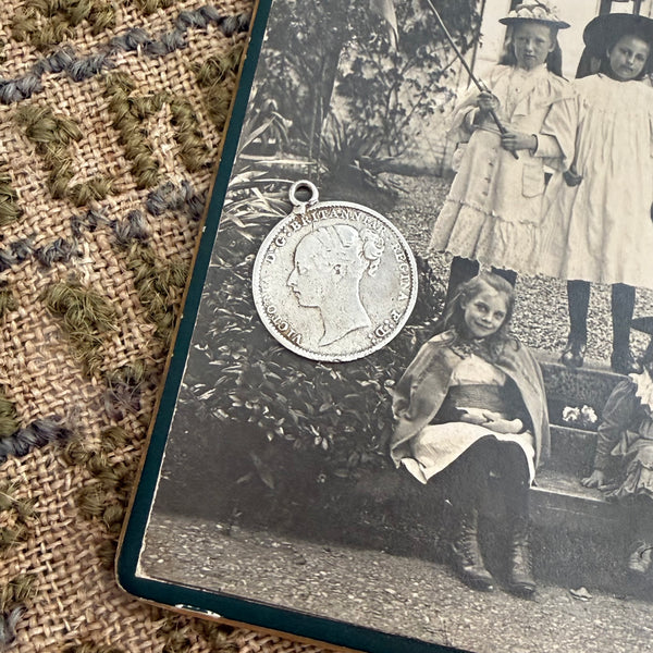Victorian F Love Token Charm