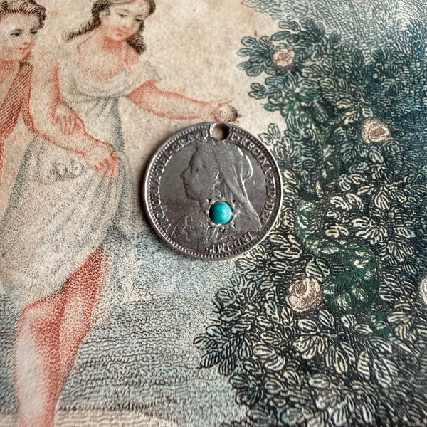 Victorian Gem Inset Love Token Charm