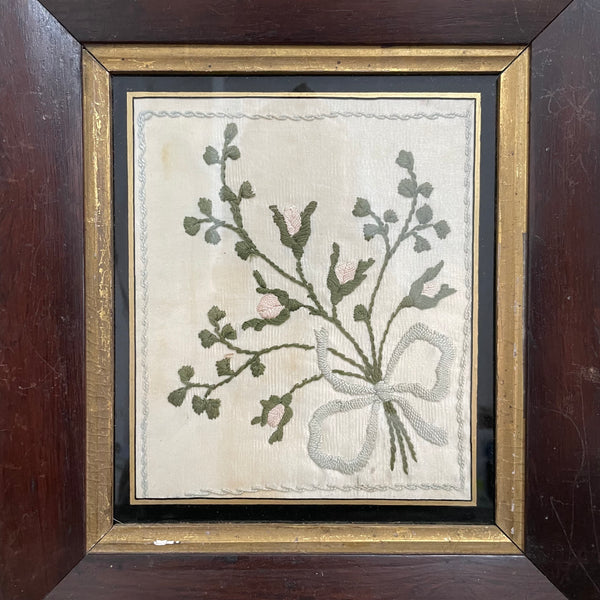 Antique 19th Century Embroidery in a Frame