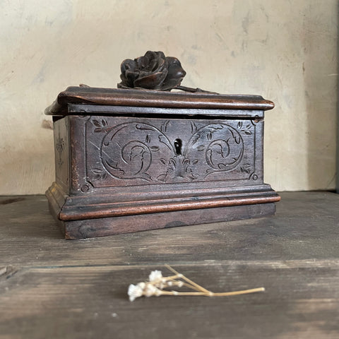 Antique Carved Wooden Box