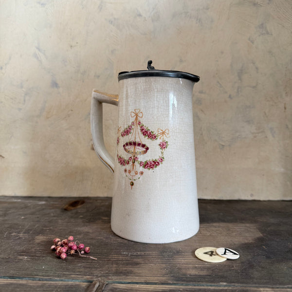 Antique Crazed Transferware Jug