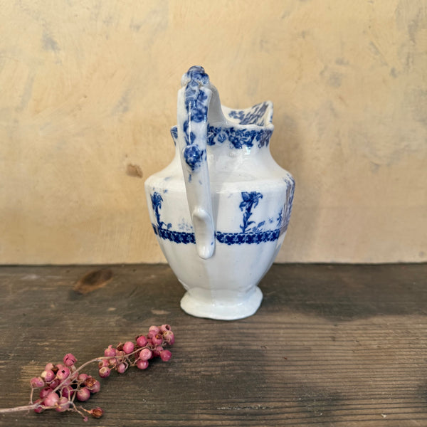 Victorian Blue Floral Transfer Jug