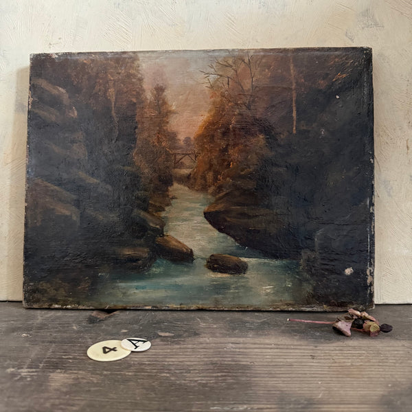 Antique Stream Oil Painting