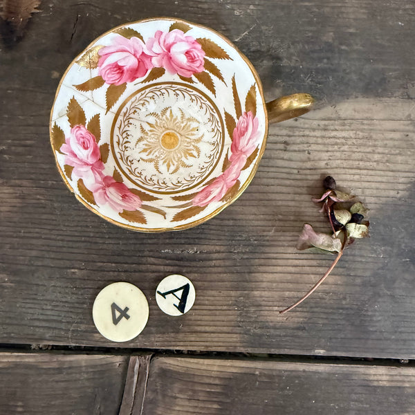 Pretty Staple Repair Antique Cup