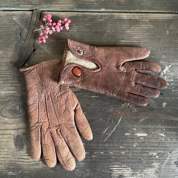 Antique Childs Leather Gloves