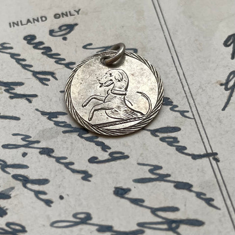 Victorian Dog Love Token Charm