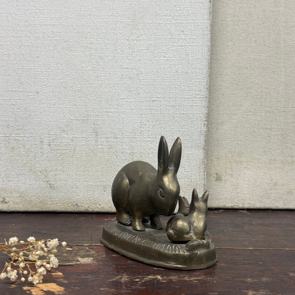 Antique Brass Rabbit Paper Weight