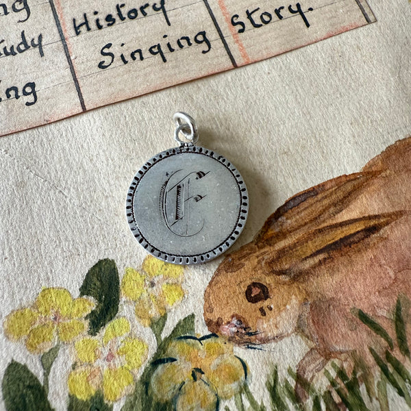 Victorian C Love Token Charm
