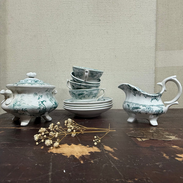 Victorian Teal Transfer Child Tea Set