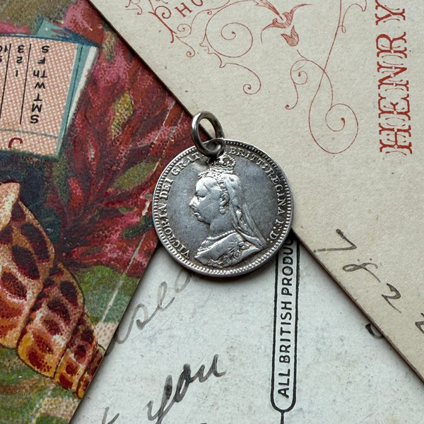 Victorian H Love Token Charm