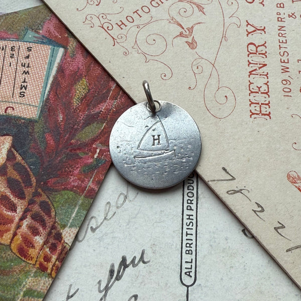 Victorian H Love Token Charm