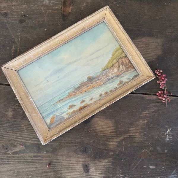 Vintage French Seaside Painting