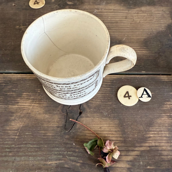 Antique 1840s Motto Cup