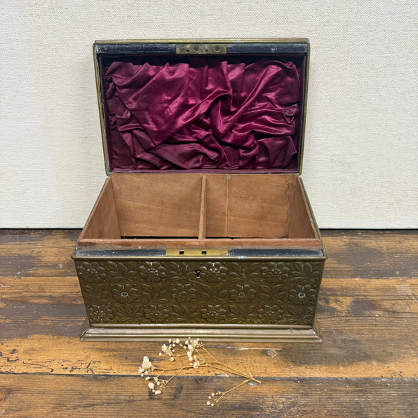 Antique Metal Floral Embossed Box