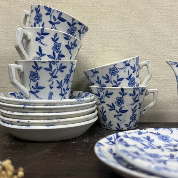 Victorian Blue Floral Transfer Child Tea Set