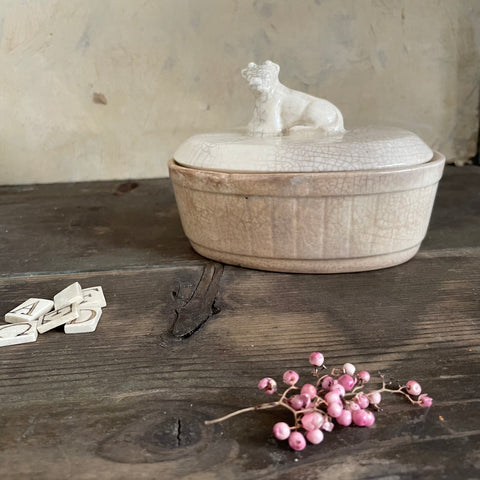 Antique Cow Lid Butter Dish