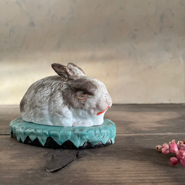 Vintage Ceramic Rabbit Trinket Pot