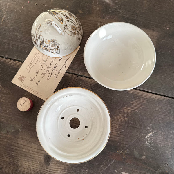 Antique Ceramic Flower Soap Dish