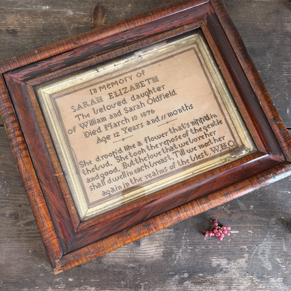 Antique 1876 Sampler