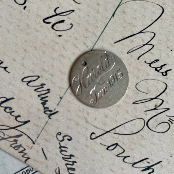 Victorian Harold Jan 1915 Love Token Charm