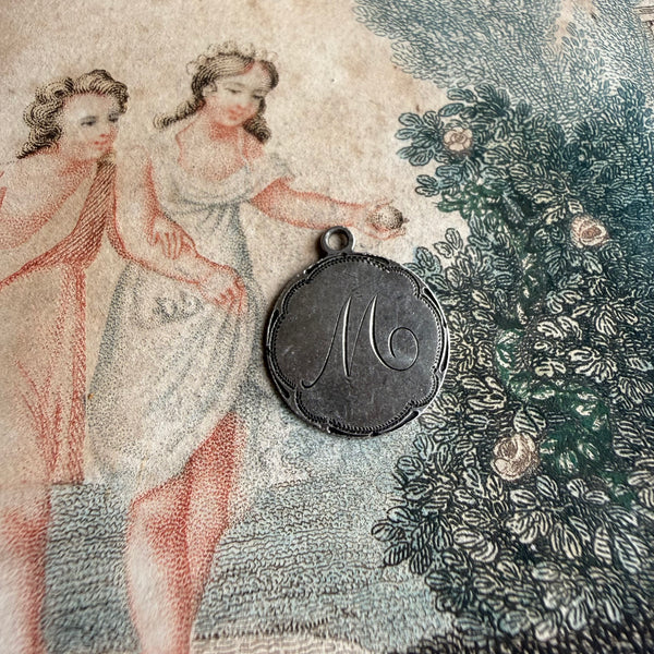 Victorian M Love Token Charm