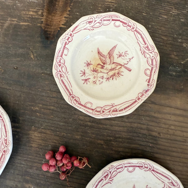 Antique Bird Child Plates