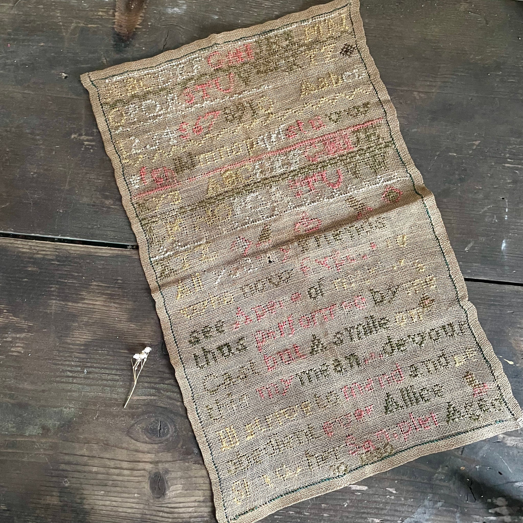 Antique 1882 Victorian Sampler