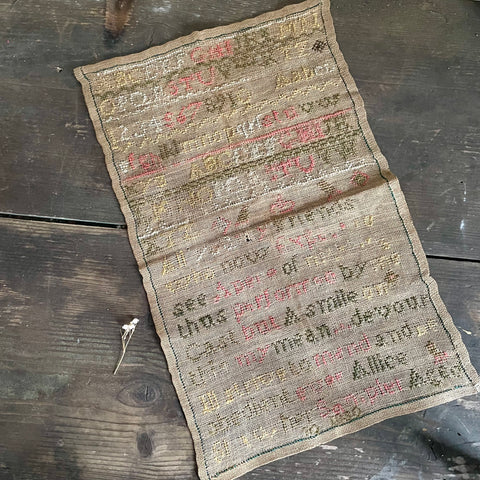 Antique 1882 Victorian Sampler