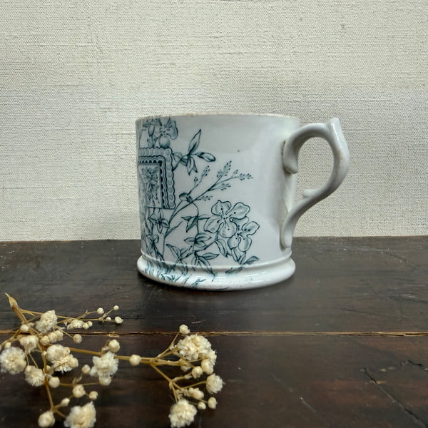 Antique Edwardian Blue Transfer Cup