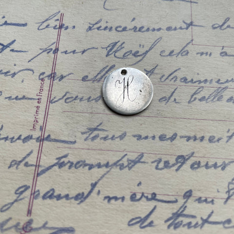 Victorian H Love Token Charm