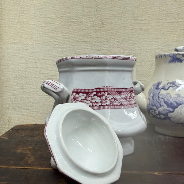 Victorian Transfer Ceramic Pots
