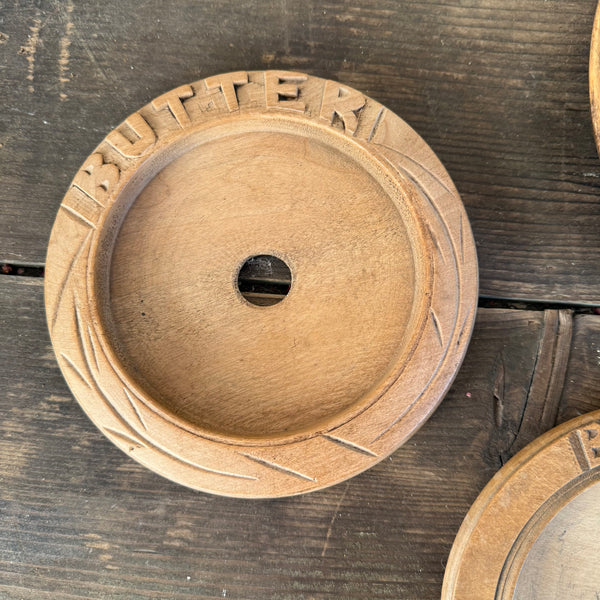 Antique Carved Butter Dish