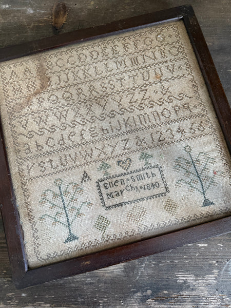 Beautiful Antique 1840 Sampler