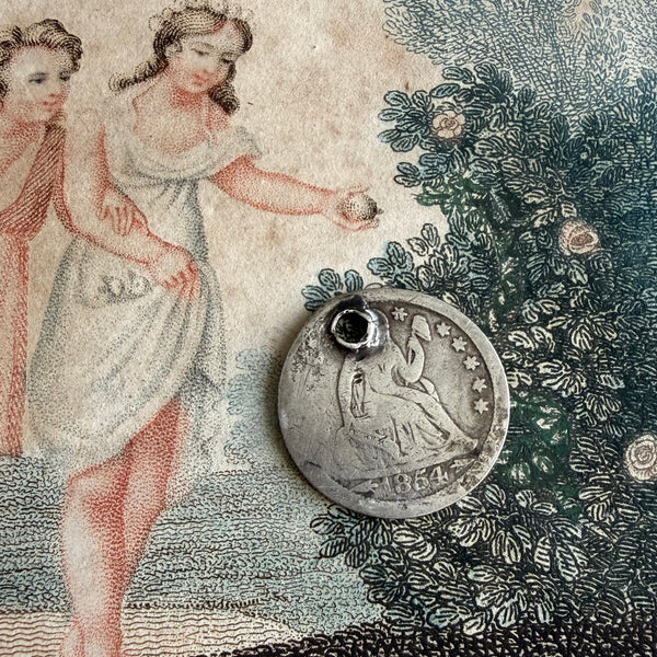Victorian E Love Token Charm