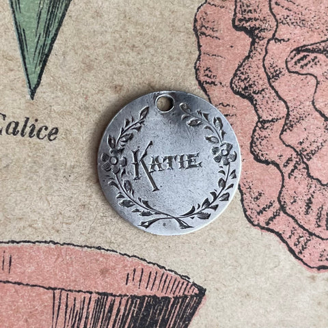 RESERVED Victorian Katie Love Token Charm