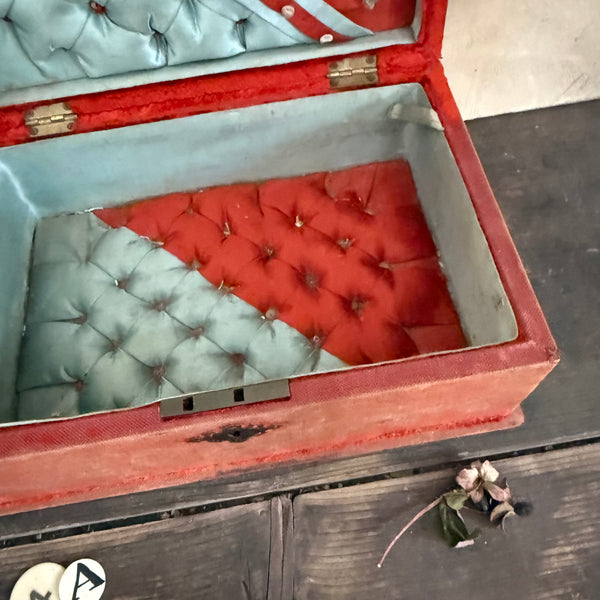 Antique Worn Velvet Box
