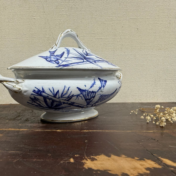 Vintage Blue Bird Transfer Tureen