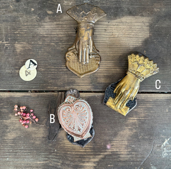 Antique Brass Hand Paper Clips