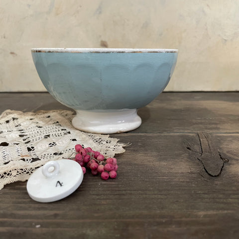 Antique Blue French Café Au Lait Bowl