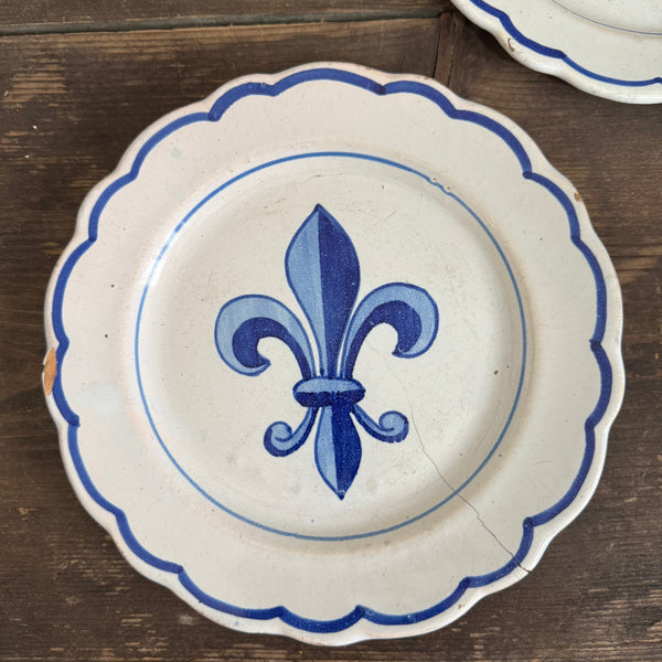 Antique French Fleur De Lis Plate