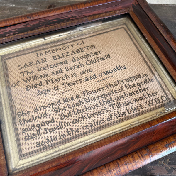 Antique 1876 Sampler