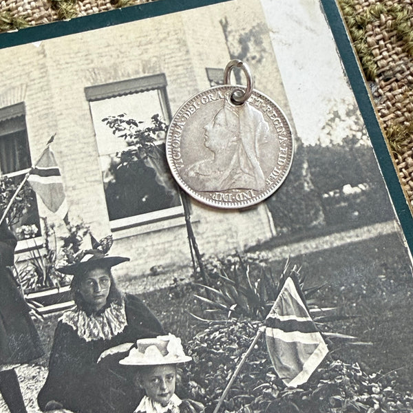 Victorian M Love Token Charm