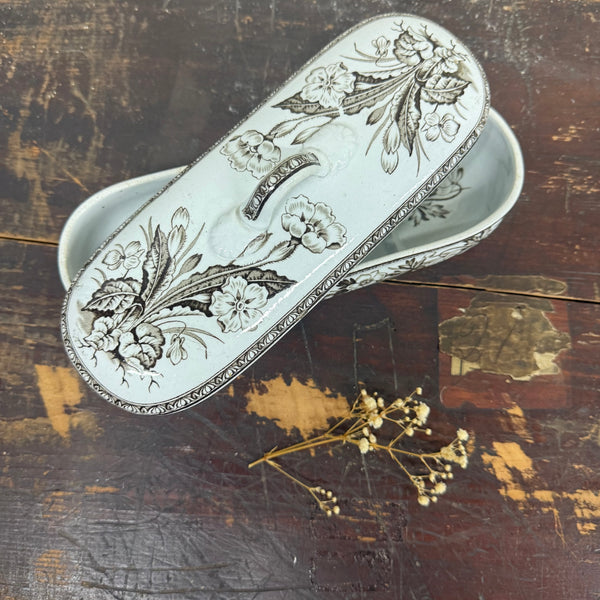 Antique Victorian Floral Tooth Brush Dish