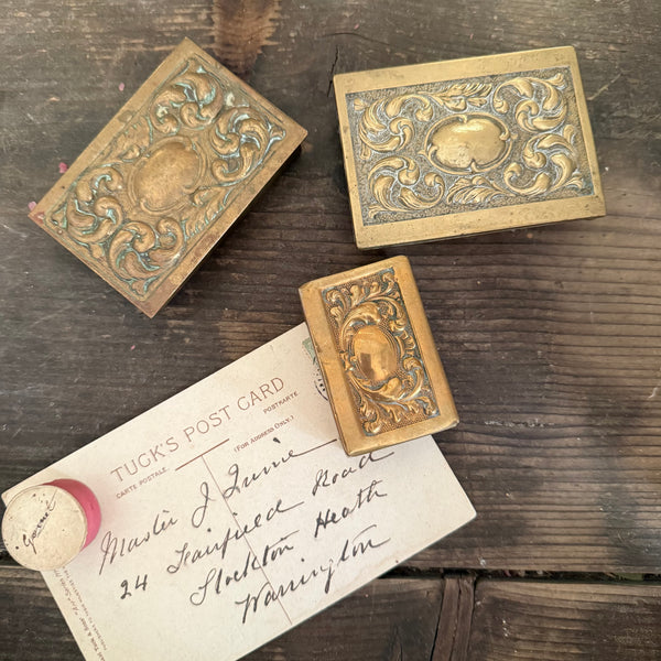 Antique Brass Match Box Case