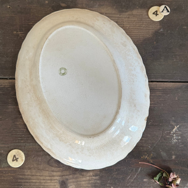 Antique Meat Stained & Crazed Plate