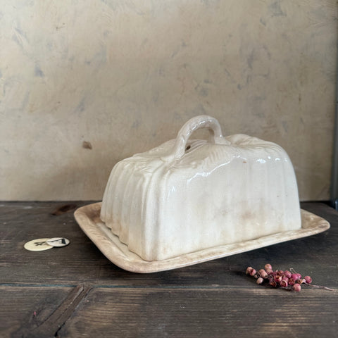 Victorian Cheese Stained Dish with Lid