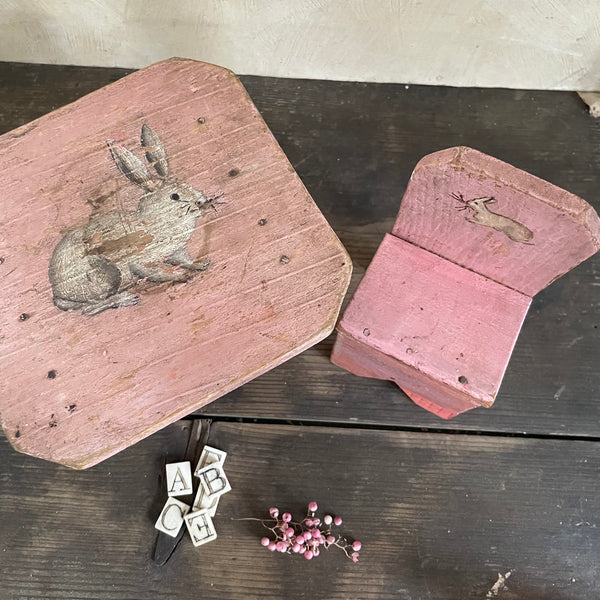 Vintage Pink Rabbit Table & Chair